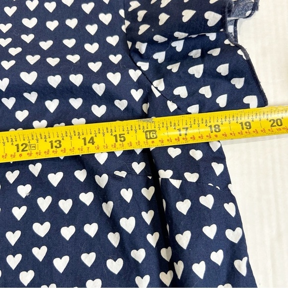 Draper James Blue White Hearts Cloister Blouse Size 8 Flutter Sleeves - Picture 14 of 16